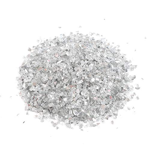 Shiny Stone High Luster Reflective Fire Glass Gravel,Fire Gems,Fire Drops,Fire Glass Pebbles Stones Beads Chips for Fire Pit Fish Tank Aquarium Garden,3-6mm 305g/0.67lb (Both Side Mirror) - color: Both Side Mirror