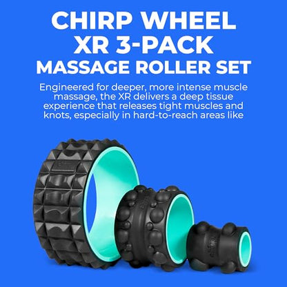 Chirp Wheel XR 3P Massage Roller Set - 10” Acupressure, 6” Knot-Kneading Thumb, 4” Neck & Headache Tension Relief, High Density Foam Massage Rollers for Back & Neck Pain, 500lbs Capacity, Mint - size: 3-Pack (10, 6, 4 Inch) Mint