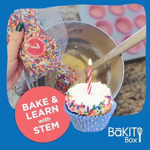 BāKIT Box Confetti Cupcakes Birthday Kit for Kids – Global Celebration Baking Kit – Cupcake Liners & Candles Included – STEM Birthday Activities – Ages 5–13 - color: Confetti Cupcakes
