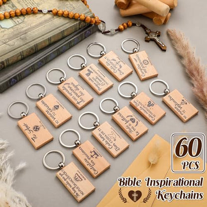 Realspring Spanish Christian Wooden Keychain Bulk - style: Square