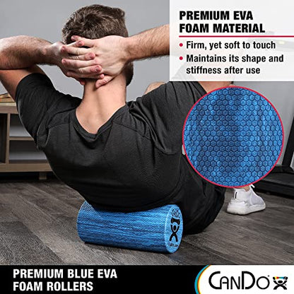 CanDo Premium Blue Marble EVA Foam Roller for Muscle Restoration, Massage Therapy, Sport Recovery and Physical Therapy 6" x 12" Round - size: 6" X 12", style: Round
