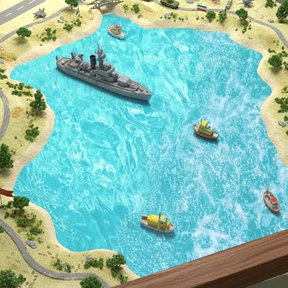 6 Pcs Artificial Ripple Water Effect Sheets Ocean Diorama Supplies Paper Self Adhesive Realistic Stream Background Miniature River Scenery DIY Accessories for Sand Table Model Decor Lake(2 Styles)