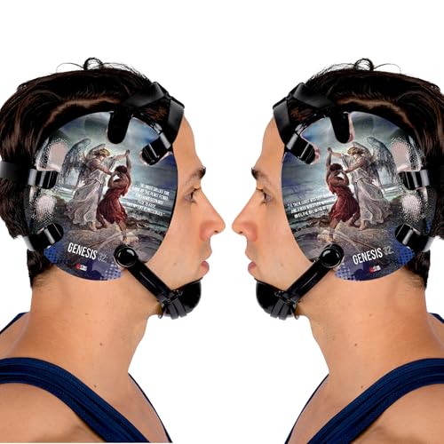 Wrestling Headgear with Ear Protection & Chin Cup Adjustable Lightweight Head Guard for Competition & Practice – Durable Protective Wrestling Ear Guard for Youth & Adult Athletes - color: Jacob Wrestled God
