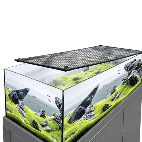 Magnetic Aquarium Anti-Jumping Net Cover, Plastic Cuttable Fish Tank Anti-Jump Protective Lid, Adjustable Size Fit Tank Size Max 78''X24'' - size: 120x40cm/47.24x15.75"