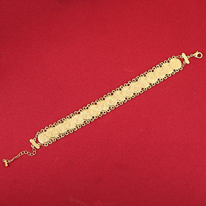 Small Cute Gold Plated Islamic Muslim Arab Money Coins Bracelet for Women Jewelry Bangle - style: Style D