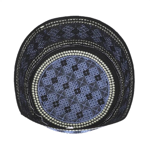 Muslim Prayer Hat for Men Worship Hat Islamic Muslim Prayer Hats Cap Beanie Headwear for Ramadan Eid - color: Blue