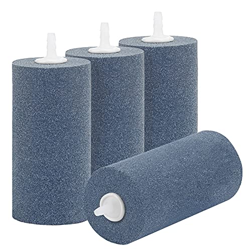 Pawfly Aquarium 4 Inch Air Stone Cylinder for Larger Pumps Bubble Diffuser Release Tool for Buckets Fish Tanks Outdoor Garden Ponds and DWC Reservoirs, 4 Pack - size: 4x2" (4 Pack)
