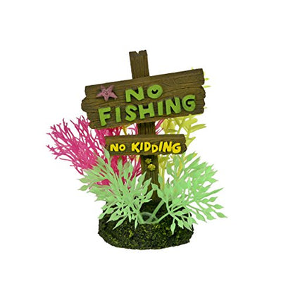 BLUE RIBBON PET PRODUCTS EE-1143 Exotic Environments No Fishing No Kidding Sign, Small,Multi - style: No Fishing No Kidding