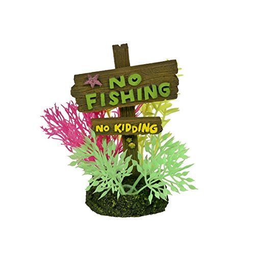 BLUE RIBBON PET PRODUCTS EE-1143 Exotic Environments No Fishing No Kidding Sign, Small,Multi