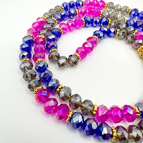 Real Multi Color Crystal Islamic Prayer Beads Allah, Mohammad, Natural Stone 99 Beads, Tasbih, Misbaha, Tasbeeh, Rosary, Sibha, Tasbih 99, Tasbih