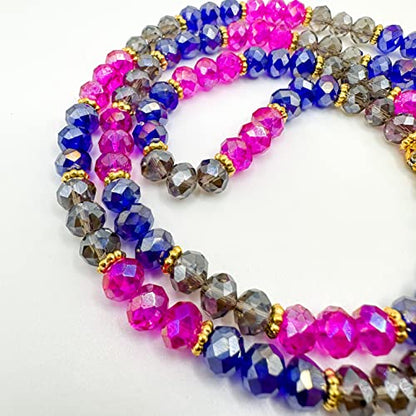 Real Multi Color Crystal Islamic Prayer Beads Allah, Mohammad, Natural Stone 99 Beads, Tasbih, Misbaha, Tasbeeh, Rosary, Sibha, Tasbih 99, Tasbih