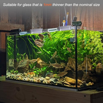 20 Pcs Aquarium Lid Clips, 10 mm Acrylic Aquarium Cover Bracket Fish Tank Lid Older Fish Tank Clip Transparent Durable Easy to Clean, Intended for Rimless Aquariums Top Cover - size: 10 mm