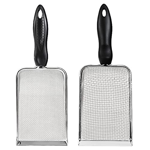 Reptile Scoops Terrarium Bedding Substrate Sand Sifter Stainless Steel Fine Mesh Small Pet Cage Cleaner Shovel