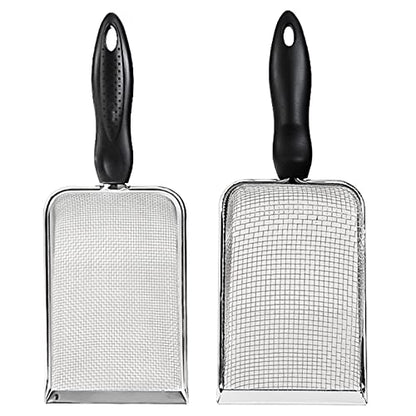 Reptile Scoops Terrarium Bedding Substrate Sand Sifter Stainless Steel Fine Mesh Small Pet Cage Cleaner Shovel