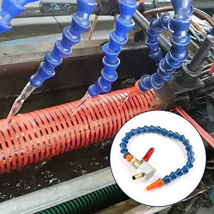Waziaqoc Adjustable Magnetic Base with Round Nozzle Coolant Pipe Hose | 1/4PT Thread, Flexible Water Oil Coolant, For Drainage Polishing, Gems Jade Stones - size: 1pc Round Nozzle Hose with Magnetic Base
