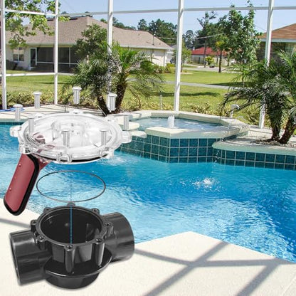 7056 Pool Check Valve Cover and Spring Flapper Replacement Kit, for Jandy Check Valve Covers 7235, 7236, 7305, 7511, 7512，Prevents Backflow of Pool Water