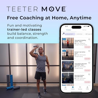 TeeterBell Multi-Grip Weight & Workout App - Dumbbell, Kettlebell & Medicine Ball All-in-one, Low-Impact Cardio and Toning for Functional Fitness - style: 6lb TeeterBell