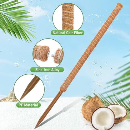 54 Inch Moss Pole for Climbing Plants Indoor | 3 Pack 16 Inch Monstera Plant Support Coir Plant Pole Sticks Support Stakes for Potted Plants, Pothos, Philodendron