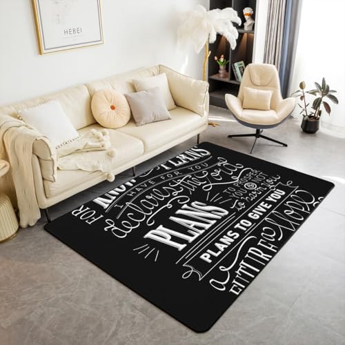 jejeloiu Bible Verse Christian Area Rug Bedroom Decor 4x5 Kids - color: Multi 12, size: 4' x 5'