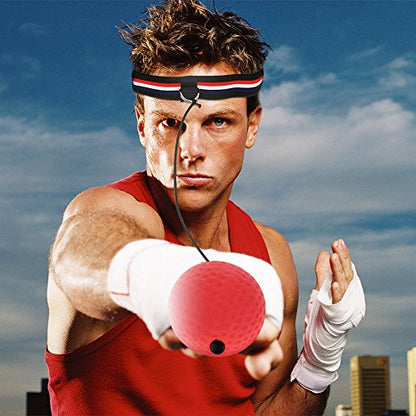 Speed Punching Ball, enhances Reaction Coordination Speed Punching headball Set Adjustable Headband for Home Gym Boxing Fitness Adults Kids