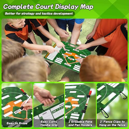 Desoto Dry Erase Double-Sided Premium Coaches Clipboard, Tactical Magnetic Board Kit, Magnetic Coaching Board, Coaches Gift for Coaches(Soccer, Football, Basketball, Baseball) - style: Baseball