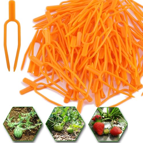 100PCS Gardening Plant Fixing Clips Gardening Fixing Vine Fixer | Watermelon Strawberry Fork Reusable, Plant Fixing Clip, Plastic Plant Fixer of Farming Fixer Tool
