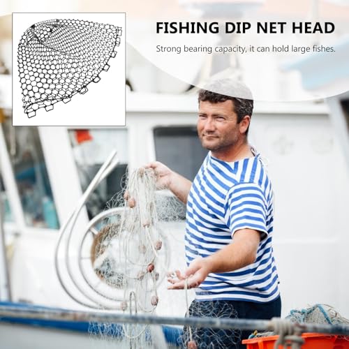 Luxshiny Silicone Fishing Net Replacement Mesh Bag, Lightweight Large Fish Landing Net Head, Black Sturdy Silicone Mesh for Freshwater and Saltwater Anglers