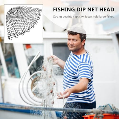 Luxshiny Silicone Fishing Net Replacement Mesh Bag, Lightweight Large Fish Landing Net Head, Black Sturdy Silicone Mesh for Freshwater and Saltwater Anglers