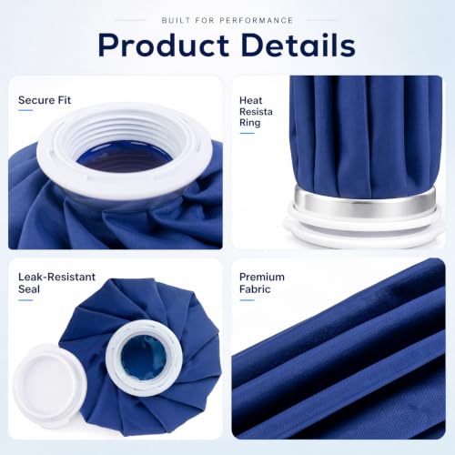 2 PCS Upgrade Ice Pack Injuries Reusable,11in & 9in Ice Bags Hot Water for Injuries, Soothe Pain and Stay Cool, Old School Style and Traditional Ice Packs, Versatile and Easy to Carry - size: 9+11 Inch