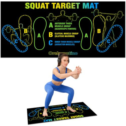 Squat Mat with Foot Position,Non-Slip Workout Mat for Squat & Leg Exercises - color: Green Black