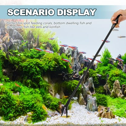 Gisafai 2 Pcs Plastic Aquarium Tongs Long Aquarium Tweezers Multi Purpose Trimming Feeding Aquariums Tools for Fresh Water Saltwater Fish Tanks Coral Plant (27 Inch) - size: 27 Inch