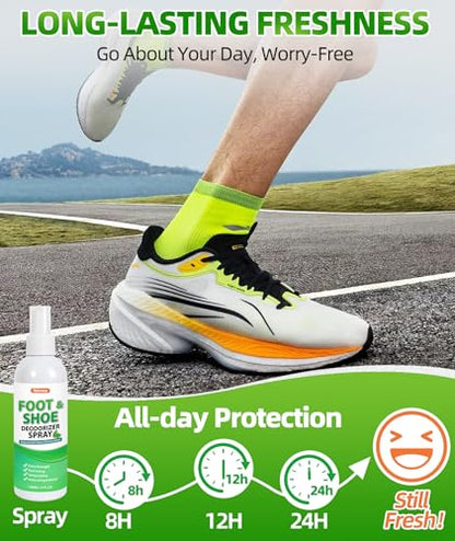 Shoe Deodorizer Spray, 5 fl. oz (2 Pack) Powerful Foot & Shoe Odor Eliminator, Foot Spray for Smelly Feet, Fast-Acting & Long-Lasting Shoe Freshener Spray for Shoes, Gym Bags, Helmets - size: 10 Fl Oz (Pack of 1)