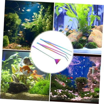 3pcs Aquarium Maintenance Tools Set Stainless Steel Tweezers Spatula Set for Fish Tank Cleaning Aquascaping