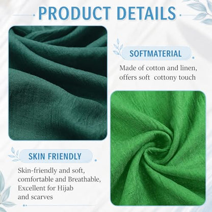 Patelai Women Summer Cotton Scarves Lady Light Soft Long Scarf Linen Beach Shawl Wrap, Candy Color - color: Fresh