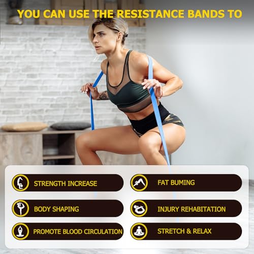 Pull Up Bands, Resistance Bands, Pull Up Assistance Band Exercise Bands for Men & Women Working Out, Body Stretching, Physical Therapy, Muscle Training - color: Black