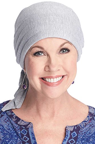 Cardani Instant Tie Headscarf - Padded Easy Tie Triangle Scarf in Luxury Viscose from Bamboo - color: Luxury Bamboo - Grey Heather