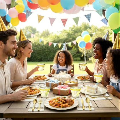 Glowserve 175 Piece Disposable Plastic Plates Dinnerware Set for 25 Guests - color: White