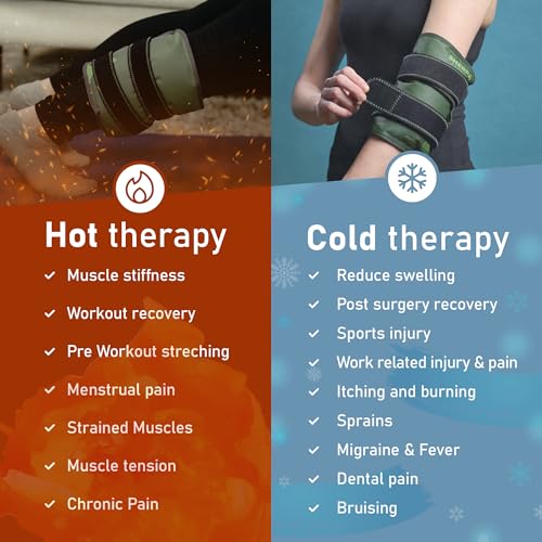Medium Gel Ice Packs for Injuries Reusable Wrap with Straps - Hot and Cold Pack for Pain Relief, Tennis Elbow, Ankle, Foot, Hand - 8" x 12" - Green - size: Medium, style: Green