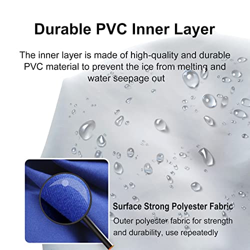 Ice Bag, Ice Packs for Injuries Reusable 9", Hot Water Bag for Pain Relief, Hot & Cold Therapy, Headaches, Blue Ice Pack Dark Blue Ice Bags 2 Pack - size: 9", style: Blue (2 Pack)