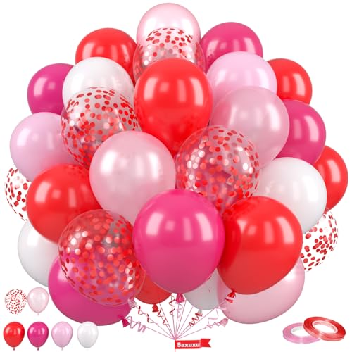 Valentine's Balloons, Pink Red for Engagement Valentine's Day Party Decor - color: Pink Red, size: 50 Pcs