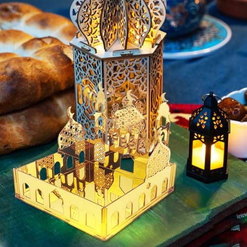 Ramadan Eid Mubarak Favor Box, Ramadan Mubarak Storage Box, Square Candy Ramadan Box for Eid Party Decoration Supplies Snack Sugar Chocolate