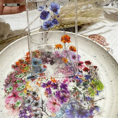 50 Pieces Natural Flower Stickers for Scrapbooking, Transparent PET Self-Adhesive Scrapbooking Stickers Supplies Journal Stocking Stuffers for Adult Card Making Letters DIY (Flower-PET) - color: Flower-pet