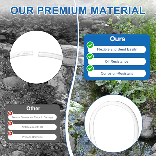 M METERXITY Vinyl Tubing 3/4" ID x 1" OD 100ft Flexible Plastic Tube with 2 Hose Ties, Lightweight Hybrid PVC Hose for Water Gardening/Airline/Aquarium Tubing [Clear] - size: 3/4" ID x 100ft