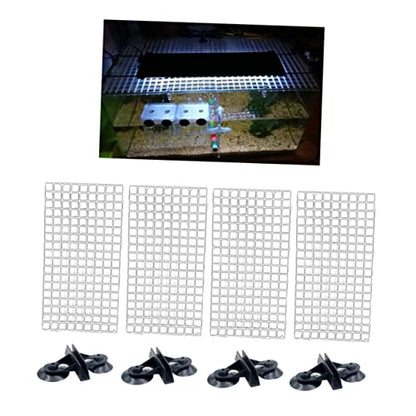 Garneck Egg Crate Panel Fish Tank Separator Suction Cup Spliced Lattice Plate Aquarium Supplies Divider Random Color