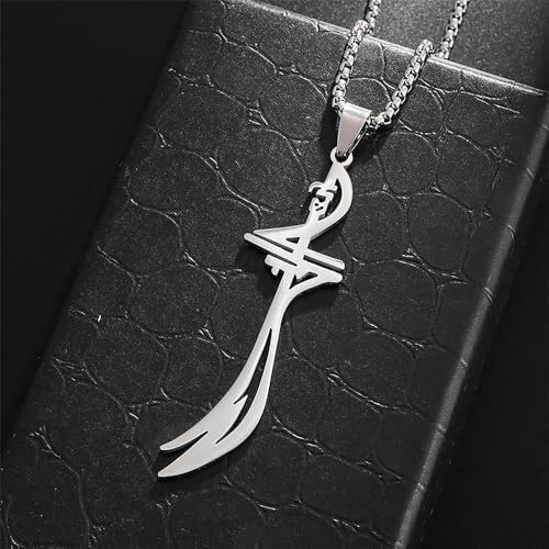 Classic Stainless Steel Islamic Muslim Zulfikar Imam Ali Sword Pendant Necklace for Men Women Fashion Lucky Religious Jewelry