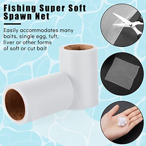 Woanger 2 Rolls Fishing Soft Spawn Net | Spawn Sac Sack Netting, Catfish Fishing Bait Mesh Holder, for Roe Bags Accessories - color: White