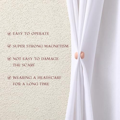 20 Pairs Hijab Magnets for Women, Strong Pinless Magnetic Pins Hijab Accessories, 5 Styles Multi-Functional Brooch Clasp for Scarves Shawl Dress