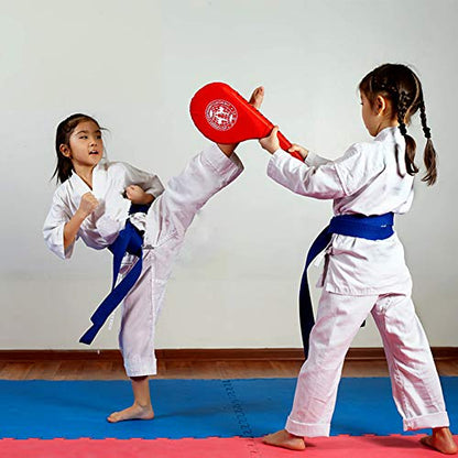 2 Pack Taekwondo Kick Pads, Durable Kicking Target Pads for TKD Karate Martial Arts Strike Kickboxing Training Muay Thai MMA Fight Gear - color: RED [1 Pair]