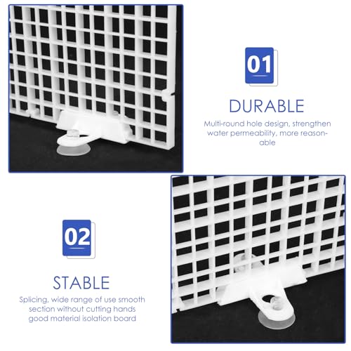 Aquarium Bottom Filter Board and Fish Tank Isolation Plate Set, Plastic Grid Divider 30x15cm with Suction Cups for Aquarium Separation and Breeding