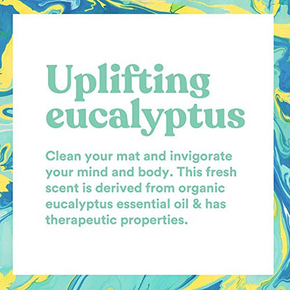 ASUTRA Yoga Mat Cleaner Spray Refill (Uplifting Eucalyptus), 16 fl oz - No Slippery Residue, Organic Essential Oils Deep-Cleansing for Fitness Gear & Gym Equipment
